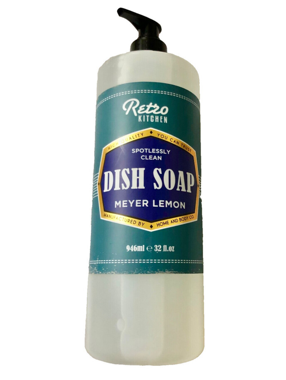New RETRO KITCHEN Meyer Lemon Dish Soap by Home & Body Company (32 oz Pump)